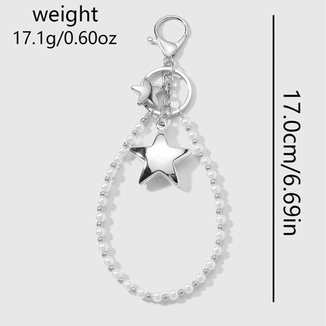 Keypus - Sweet Bow and Star Beaded Keychain