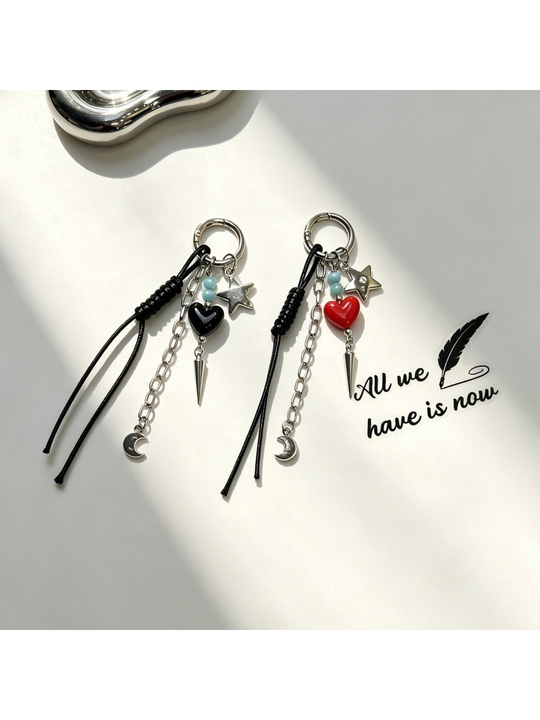 Keypus - Alloy Chain Tassel Heart Keychain Bag Charm