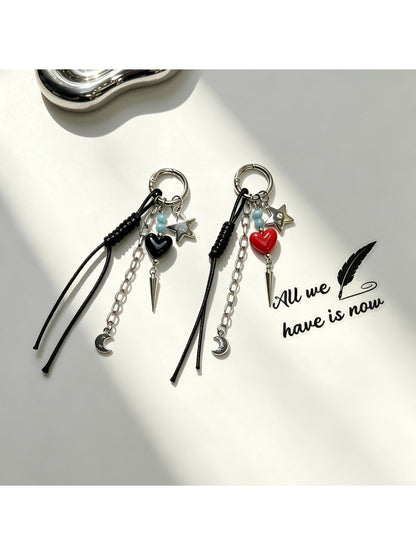 Keypus - Alloy Chain Tassel Heart Keychain Bag Charm