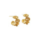 Earedge - Gold Tone Floral Openwork Textured Earrings