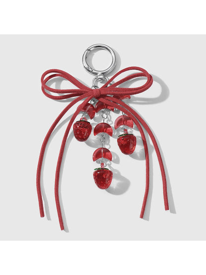 Keypus - Y2K Lace Bow Heart Strawberry Bag Charm Keychain