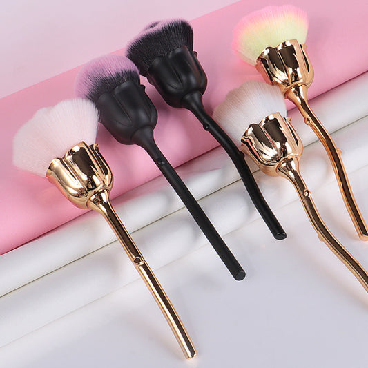 Smoosh -  Rose Flower Makeup Brush, Large Powder Brush