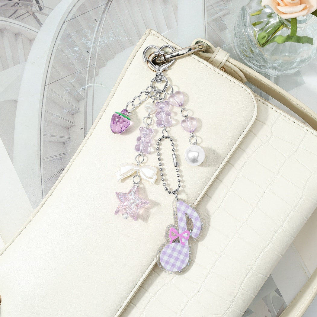 Keypus - Purple Music Note and Bow Keychain