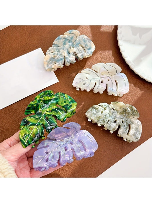 Beau - Leaf Shaped Acetate Hair Clip