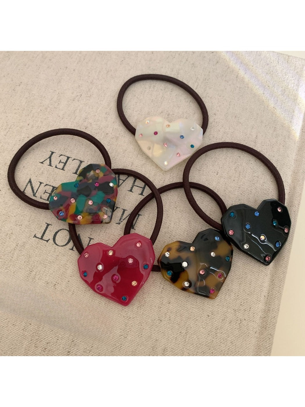 Gifty - Heart Acetate Elastic Hair Tie