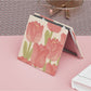 Mirroray Tulip Patterned Square Vanity Face Mirror product shape