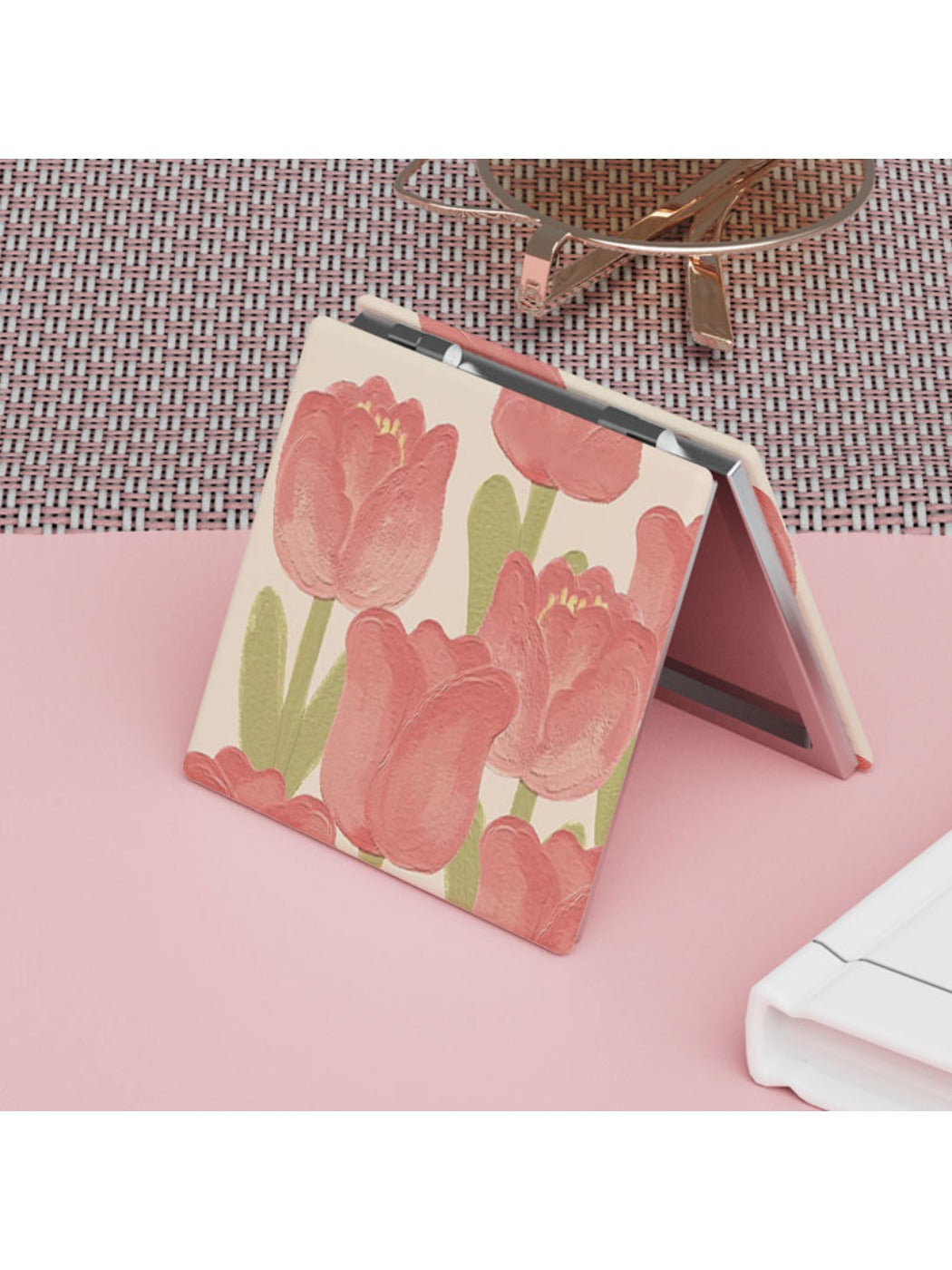 Mirroray - Tulip Patterned Square Vanity Mirror