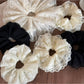 Gifty lace scrunchie displayed on a white background showing texture