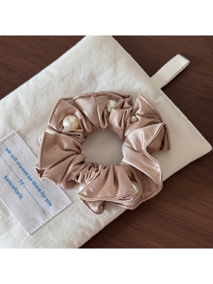 Gifty - Beaded Ruffle Elastic Ponytail Scrunchie