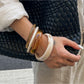Close-up of Lovra vintage ombre bangle bracelet highlighting smooth gradient finish