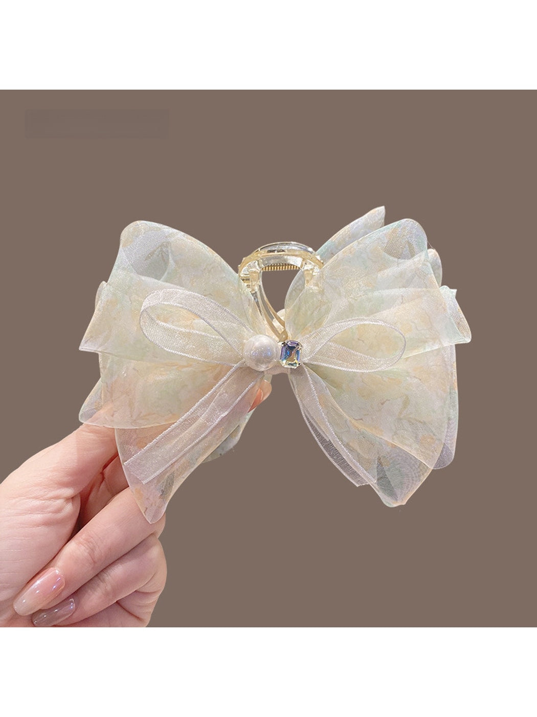 Beau - PVC Bow Detail Decorative Women Claw Hair Clip