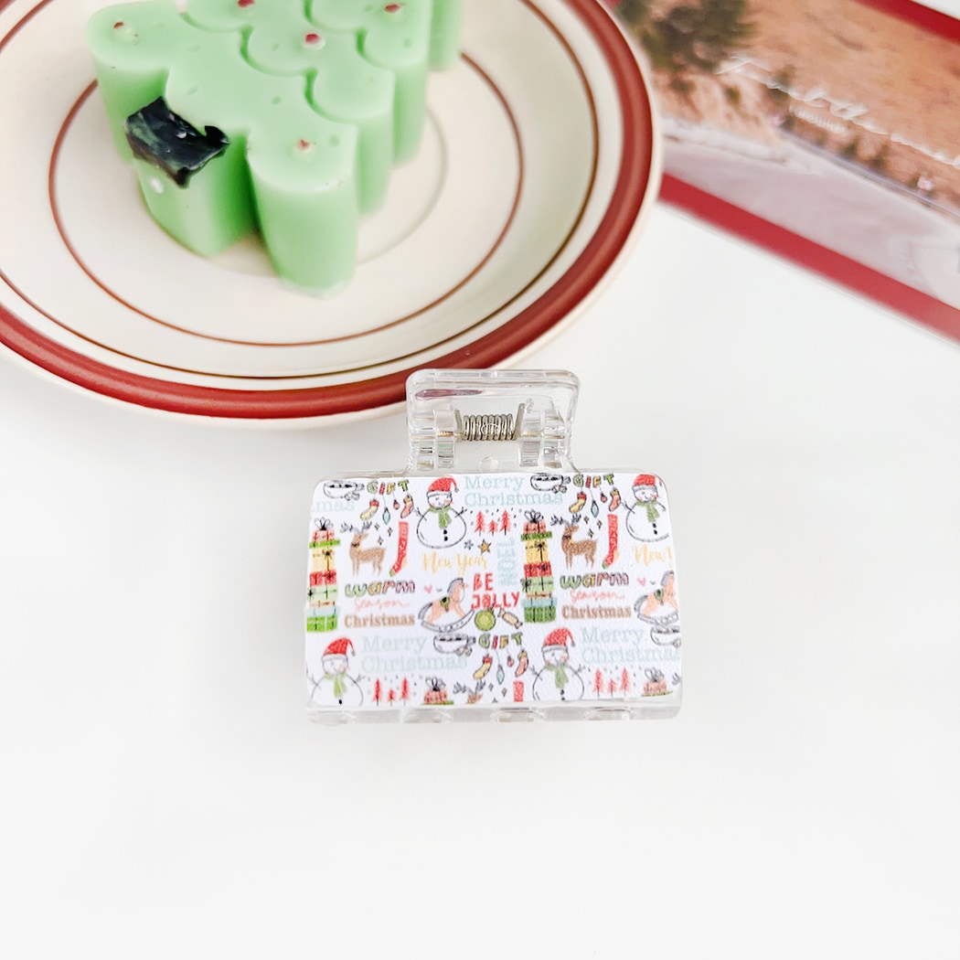 Beau - Cute Christmas Style Printed Claw Clip