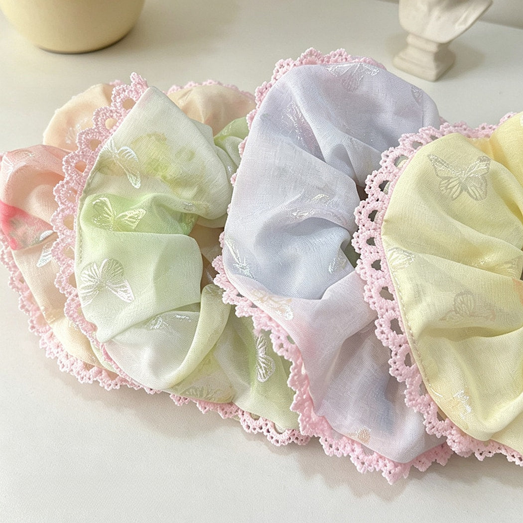 Gifty - Butterfly Print Polyester Scrunchie