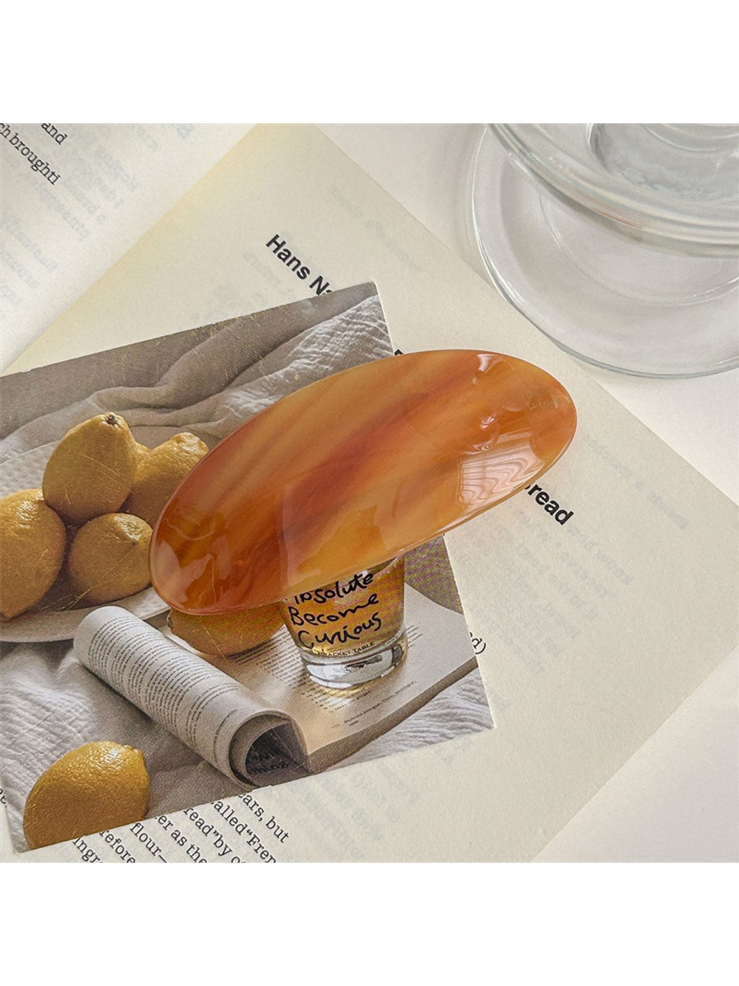 Beau - Oval Acetate Fiber Gloss Finish Hair Clip