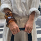 Lovra vintage ombre wide band bangle bracelet worn on wrist