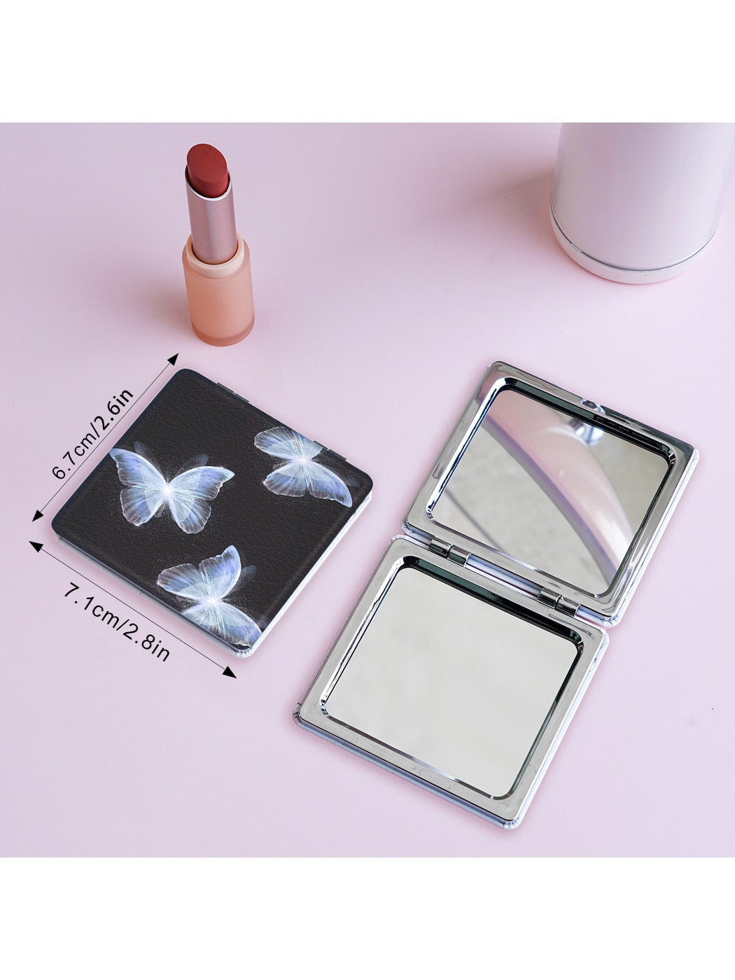 Mirroray - Butterfly Print Foldable Compact Makeup Mirror