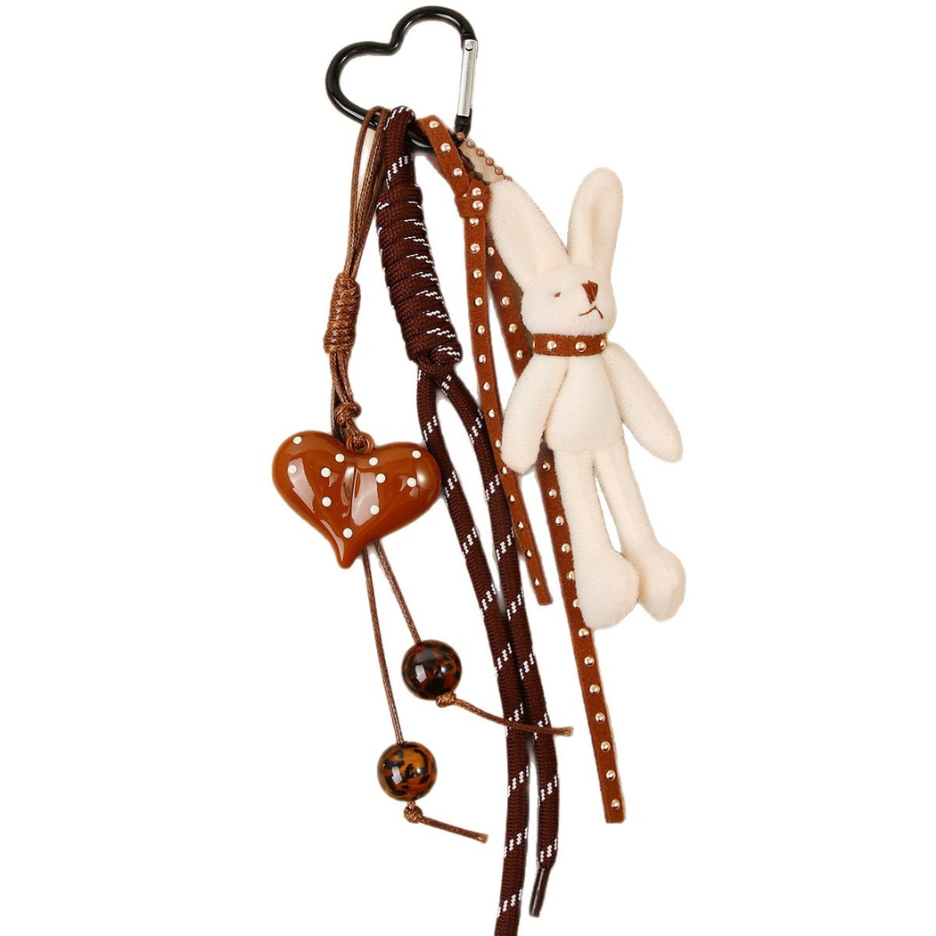 Keypus - Cartoon Rabbit Heart Pendant Bag Charm Keychain