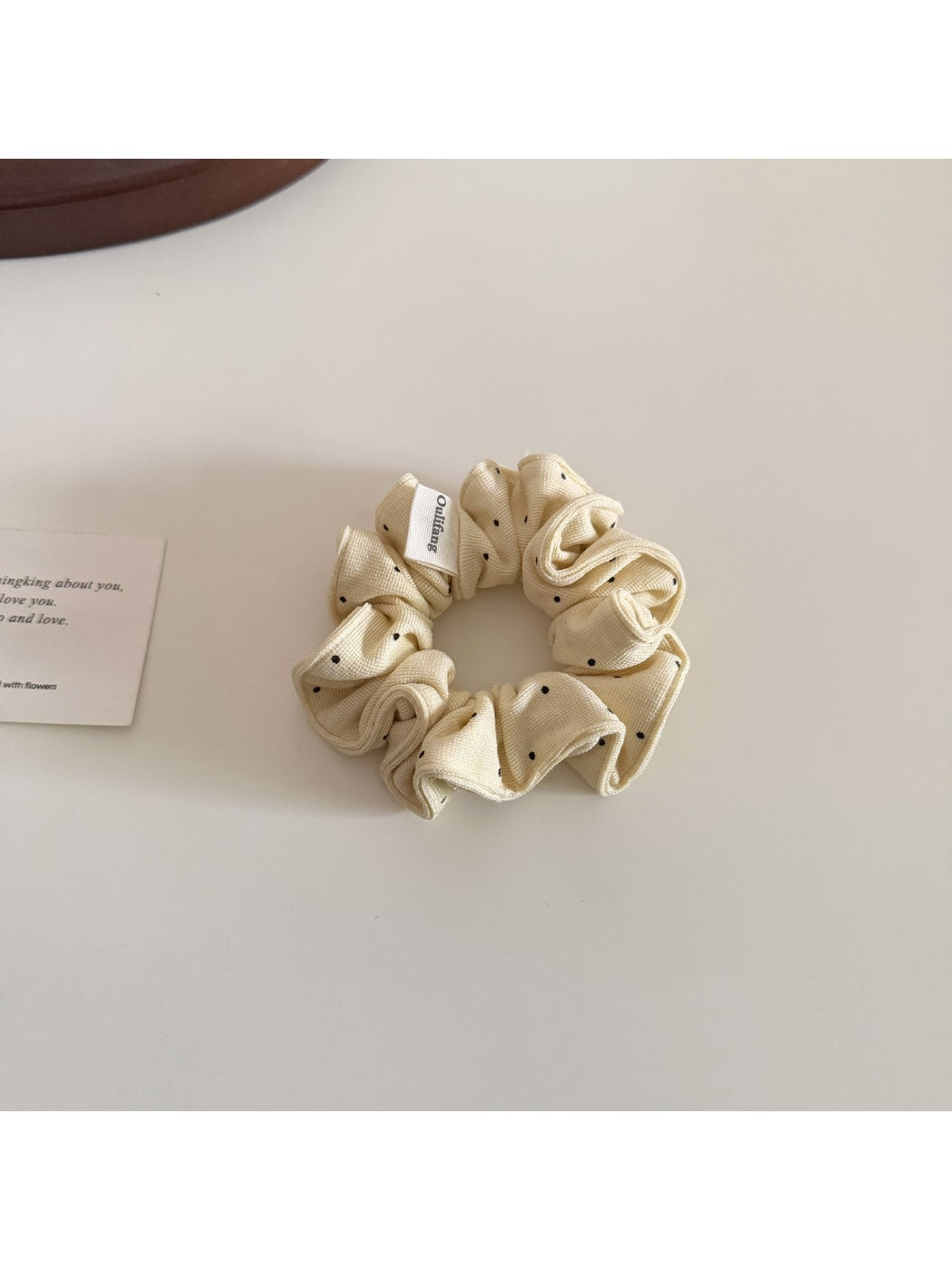 Gifty - Polka Dot Ruffled High Elastic Fabric Scrunchie