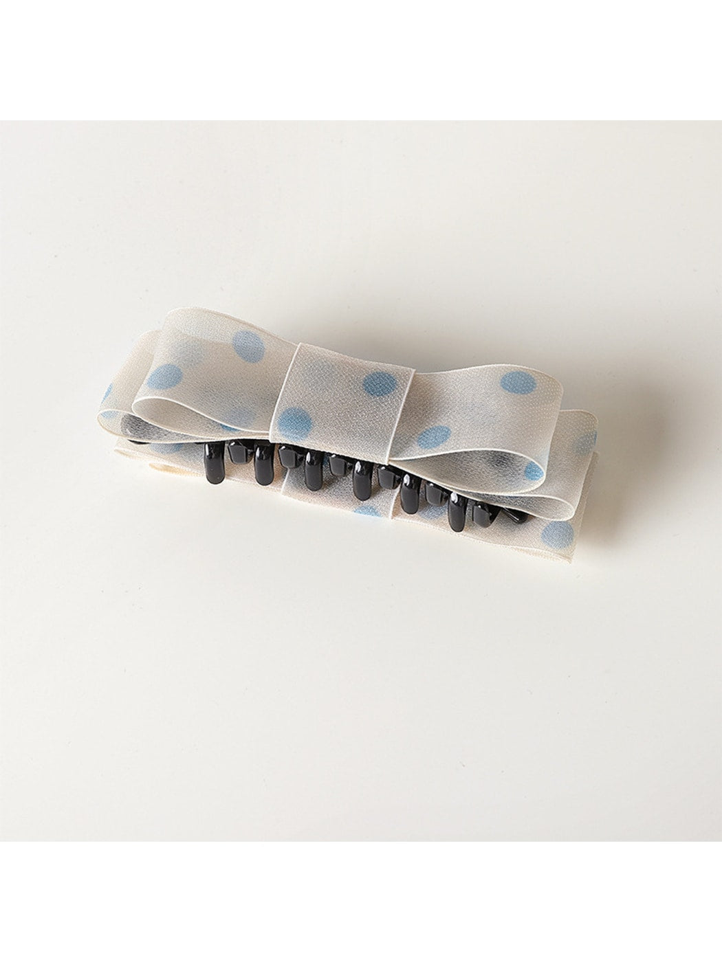 Beau - Polka Dot Double Layer Bow Banana Clip
