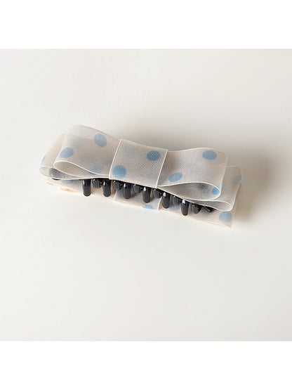 Beau - Polka Dot Double Layer Bow Banana Clip
