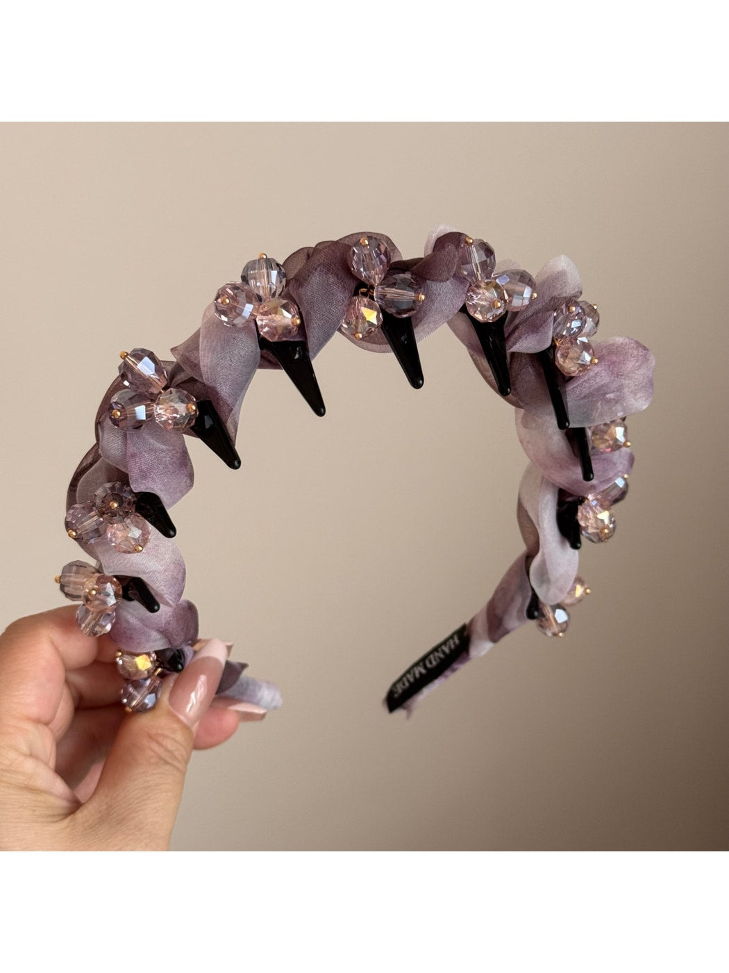 Gifty - Irregular Beaded Sheer Fabric Headband