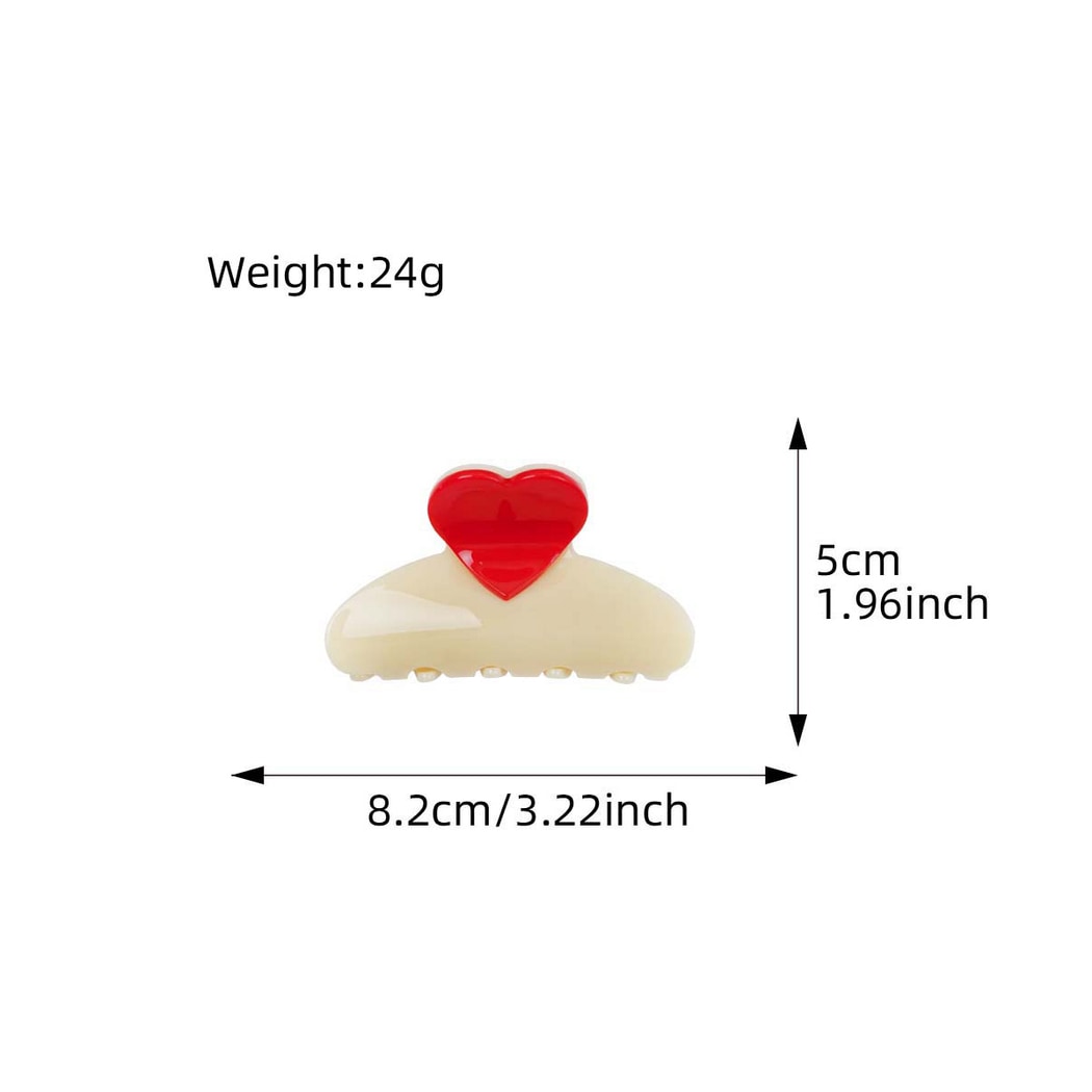 Beau - Heart Design Simple Style Claw Clip