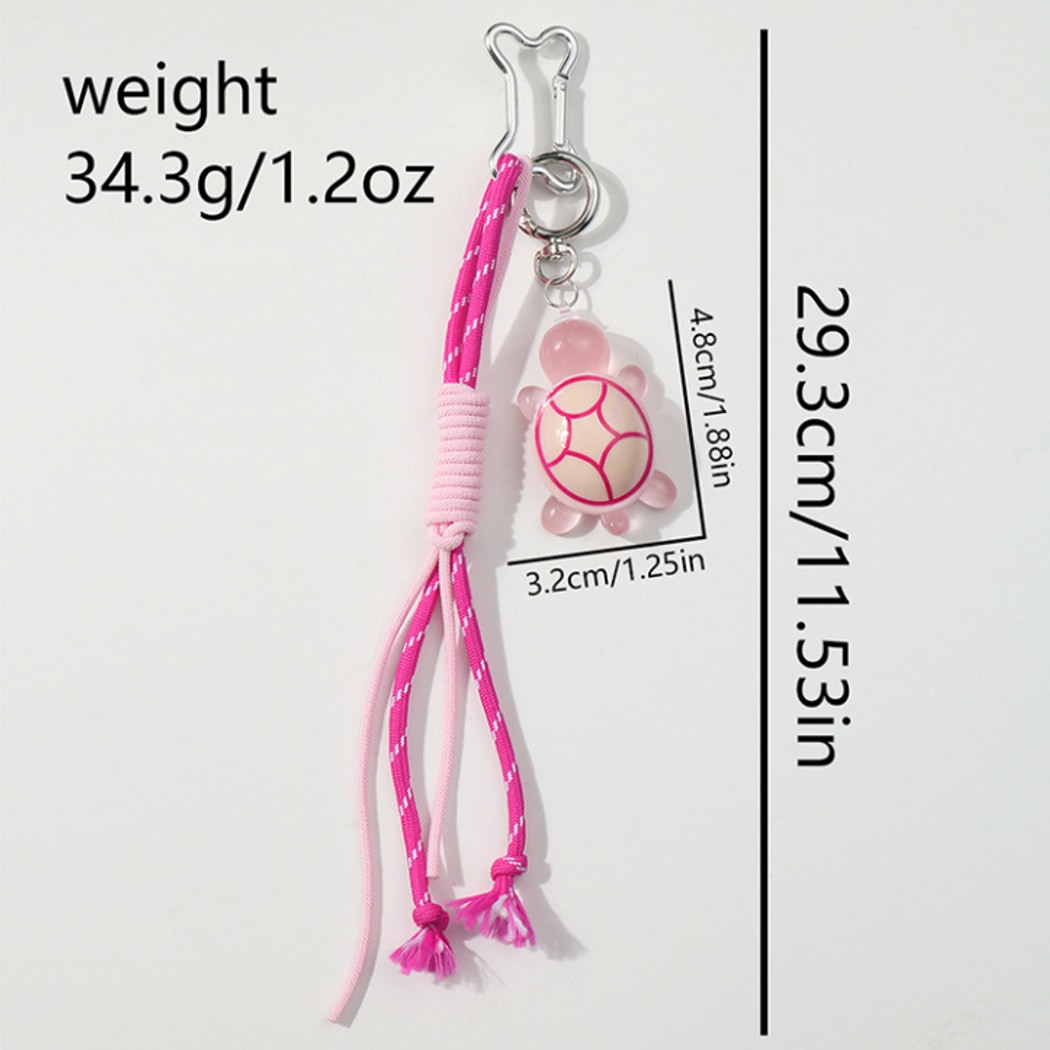 Keypus - Pink Cartoon Turtle Pendant Keychain