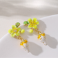 Earedge - Glossy Strawberry Floral Alloy Stud Earrings