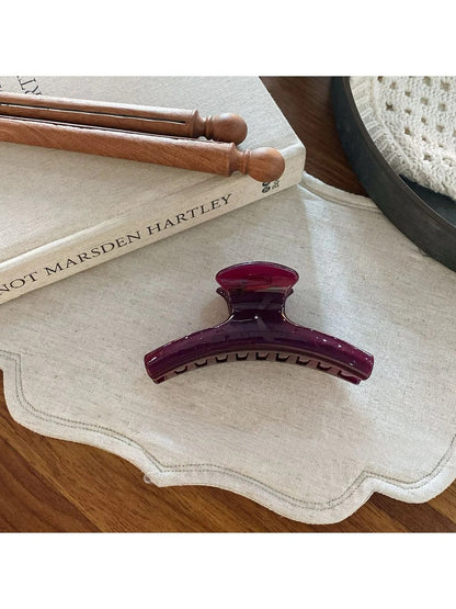 Beau - Elegant Solid Color Curved Claw Clip