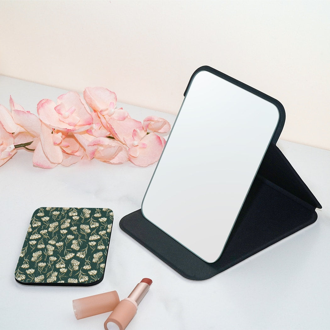 Mirroray - Double Sided Floral Print Folding Makeup Mirror