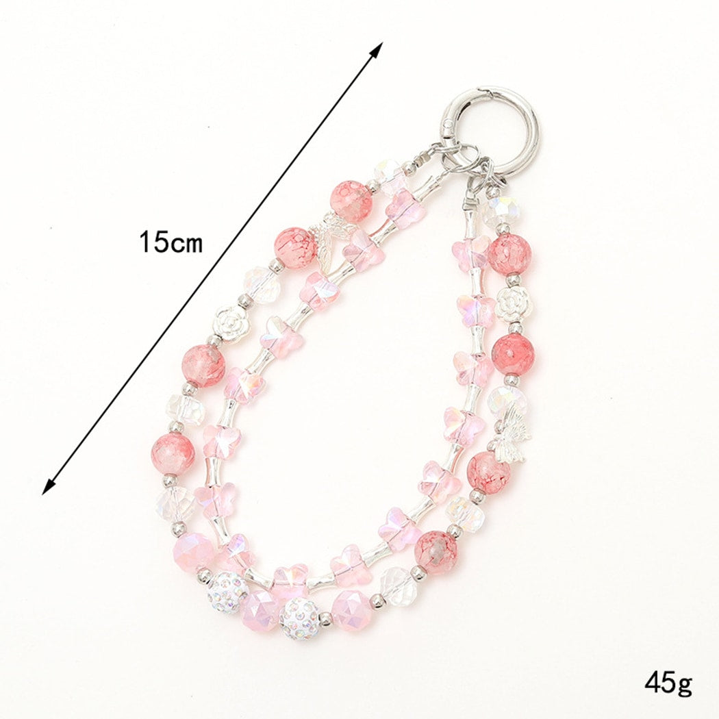 Keypus - Double Chain Beaded Butterfly Keychain