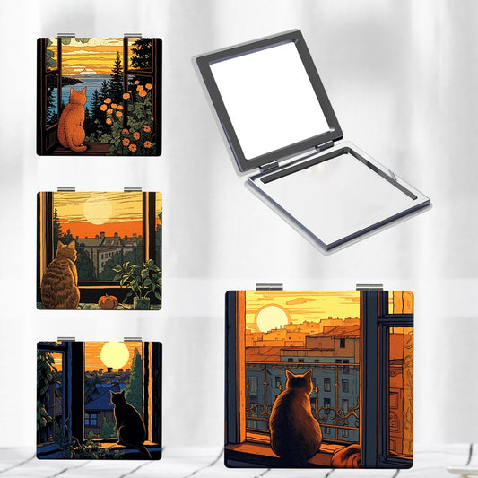 Mirroray - Sunset Cartoon Folding Glass Makeup Mirror