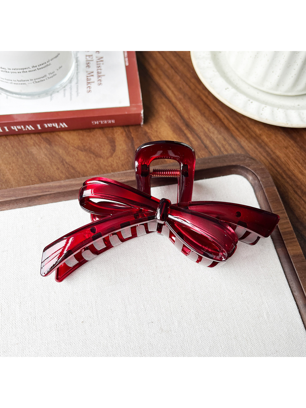 Beau - PC Bow Accent Geometric Ring Hair Claw Clip