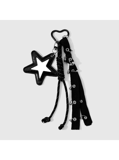 Keypus - Y2K Star Mirror Woven Cord Bag Charm Keychain