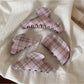 Beau - Glossy Plaid Acrylic Curved Hair Claw Clip