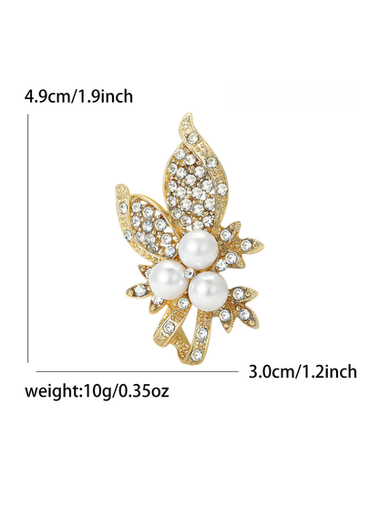 Brovia - Alloy Rhinestone Accent Fashion Brooch Pin