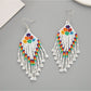 Earedge - Floral Tassel Drop Earrings