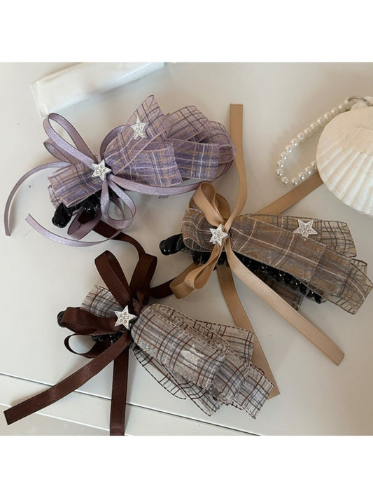 Beau - Plaid Bow Banana Clip