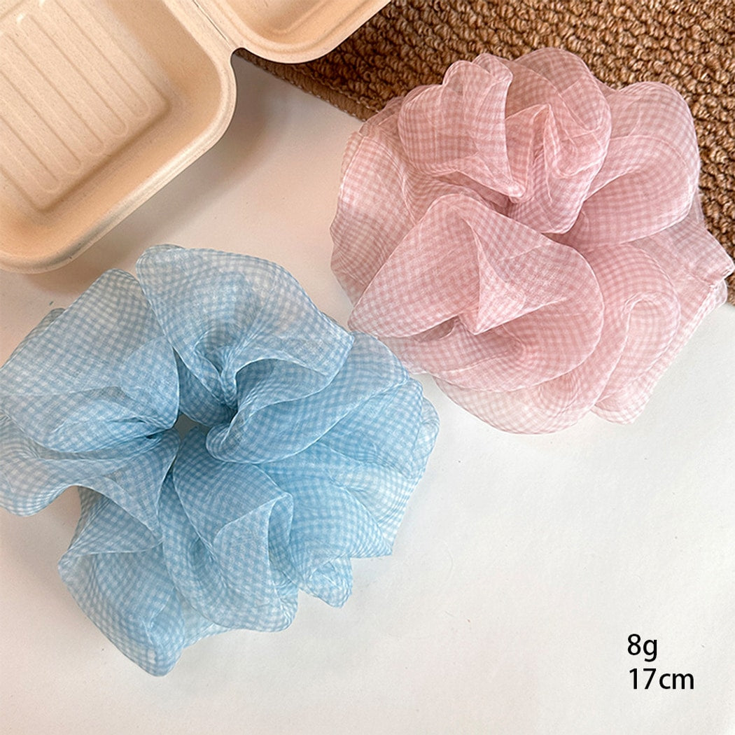 Gifty - Sweet Checked Print Pastel Scrunchie