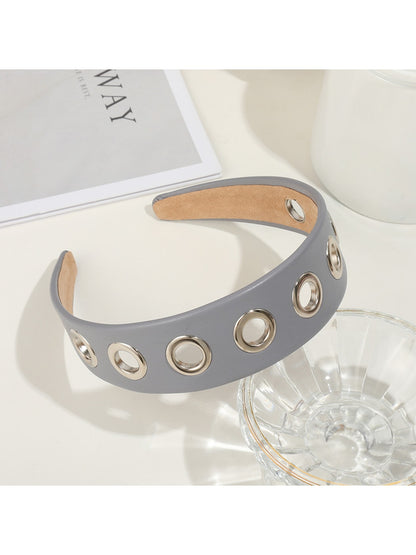 Gifty - Fashion PU Alloy Circle Accent Headband