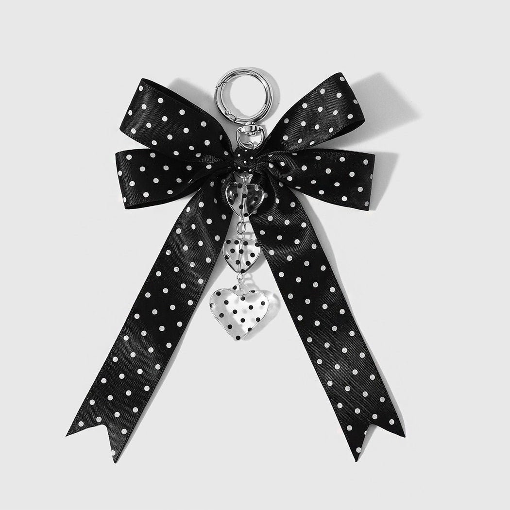 Keypus - Retro Polka Dot Bow Pendant Keychain