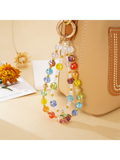 Keypus - Double Chain Beaded Cherry Pendant Keychain