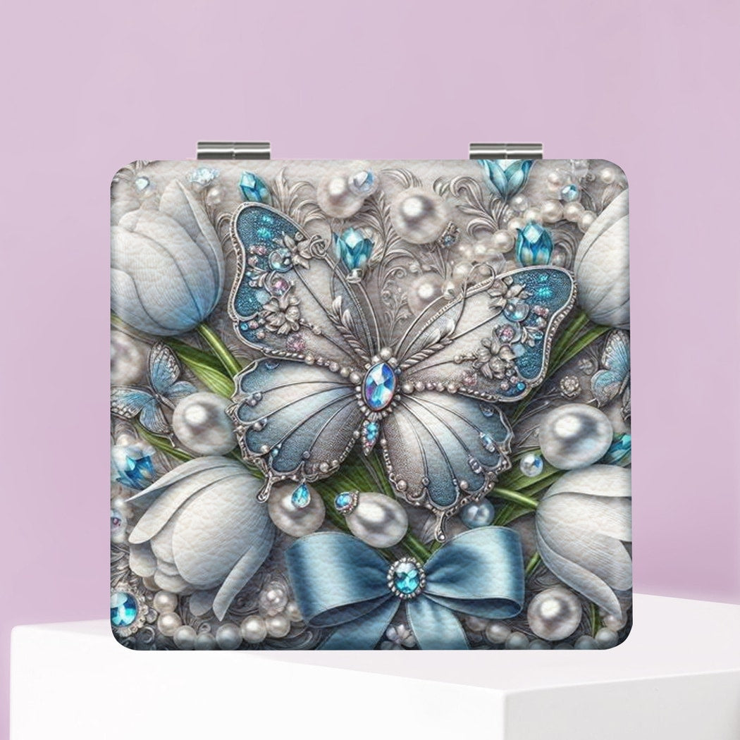 Mirroray - Butterfly Floral Folding Portable Makeup Mirror