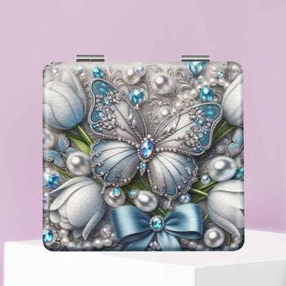 Mirroray - Butterfly Floral Folding Portable Makeup Mirror