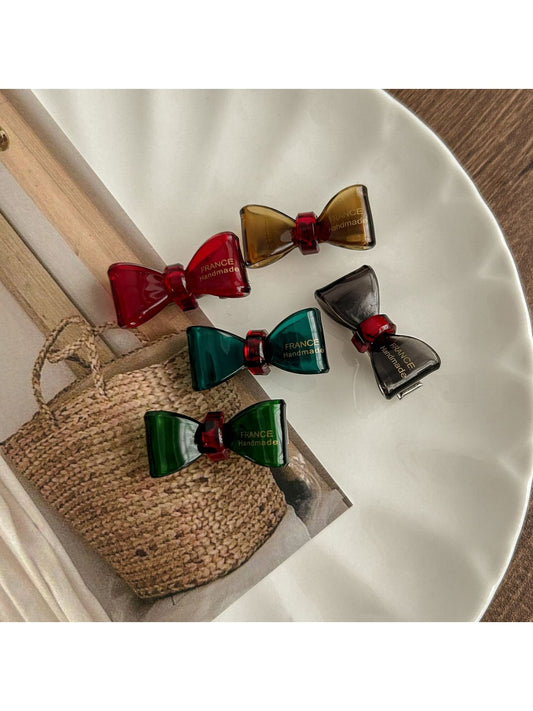 Beau - Retro Bow Accent Acrylic Side Barrette