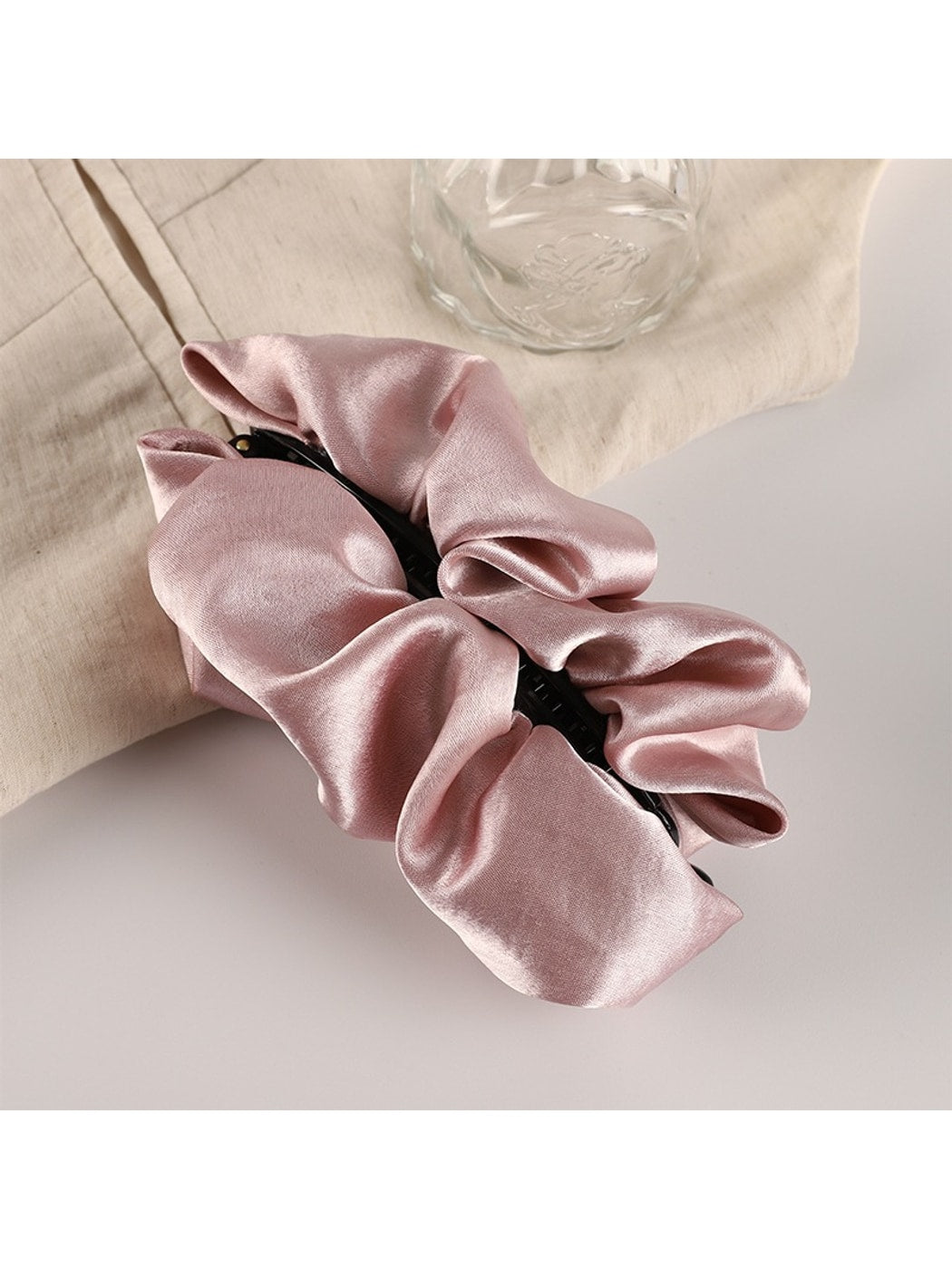 Beau - Ruched Satin Look Cloud Shape Banana Clip