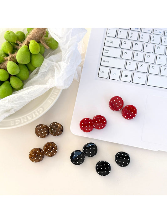 Beau - Polka Dot Round Acetate Fiber Claw Clip
