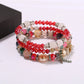 Model wearing Lovra elegant multi-row beaded bracelet on wrist