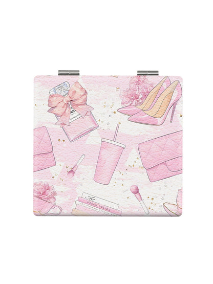 Mirroray - Decorative Printed Glass Folding Makeup Mirror