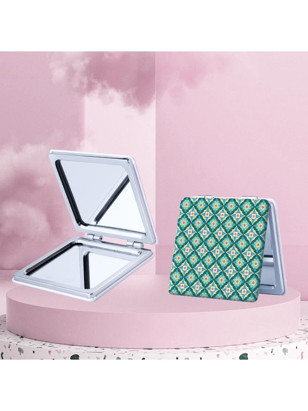 Mirroray - Vintage Plaid Square Compact Mirror
